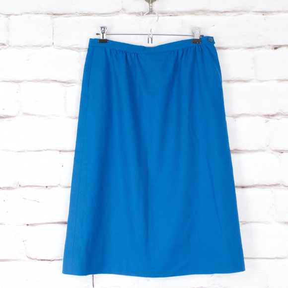 Pendleton Dresses & Skirts - Vintage Pendleton Blue 100% Virgin Wool Fully Lined Pencil Skirt Size 12